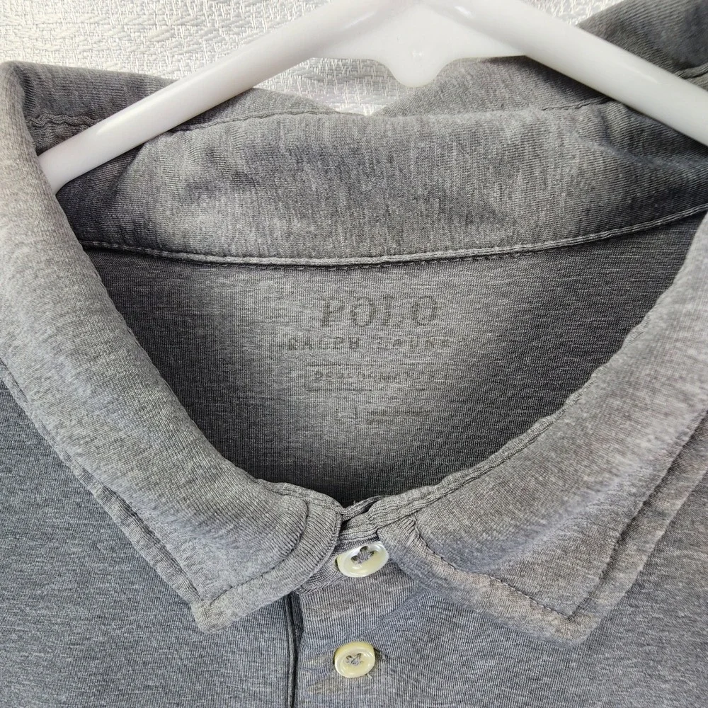 Polo Ralph Lauren Mens Large Grey Polo Shirt Short Sleeve‎ Classic Preppy Casual